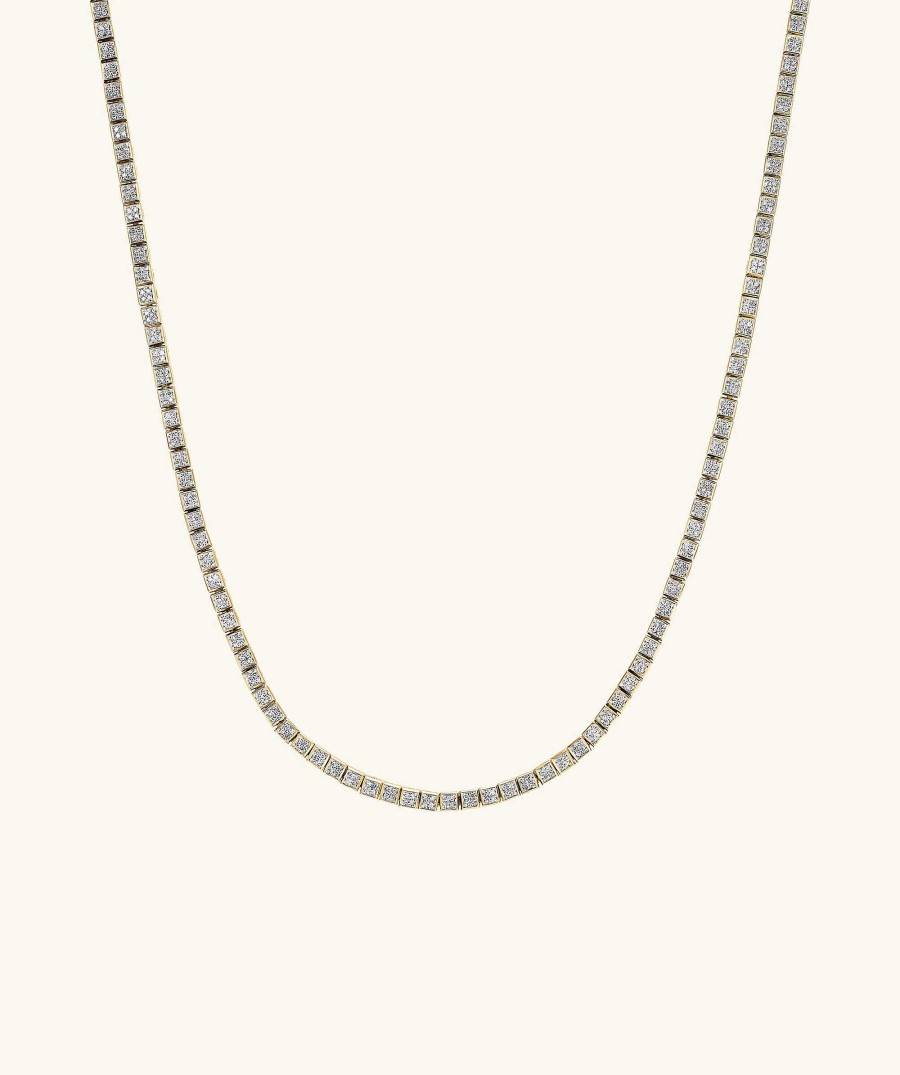 Necklaces | Mejuri Square Micro-Pav Diamond Tennis Necklace