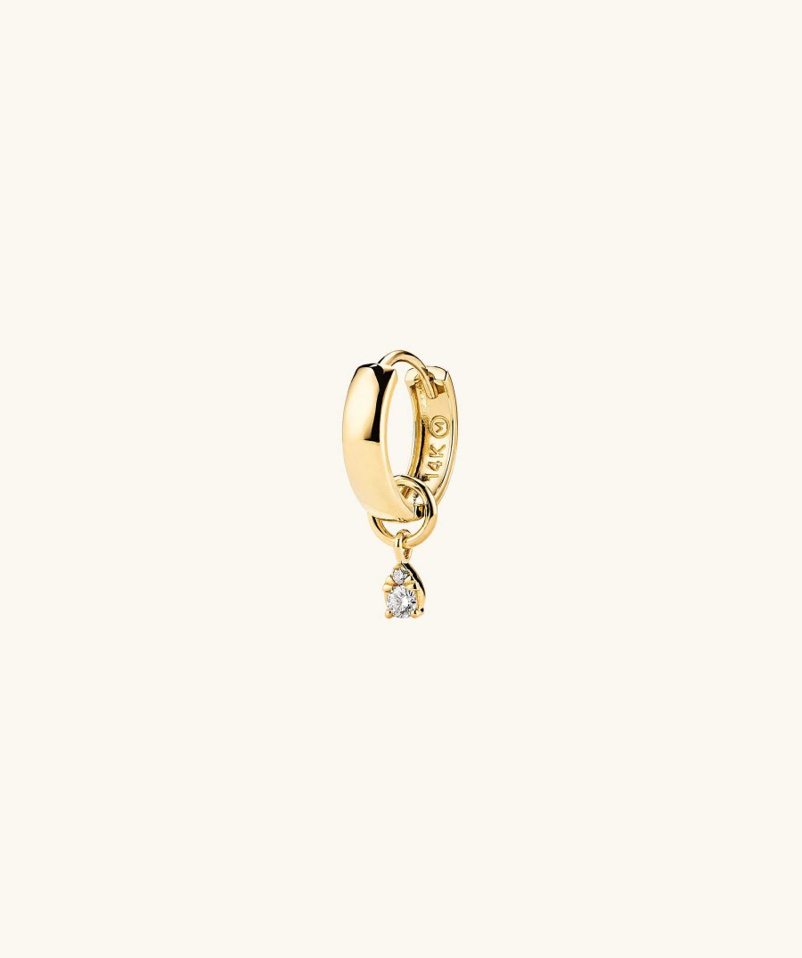 Earrings | Mejuri Mini Pear Diamond Hoop Charm