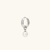 Earrings | Mejuri Single Pearl Hoop Charm