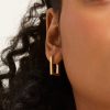 Earrings | Mejuri Block Medium Hoops