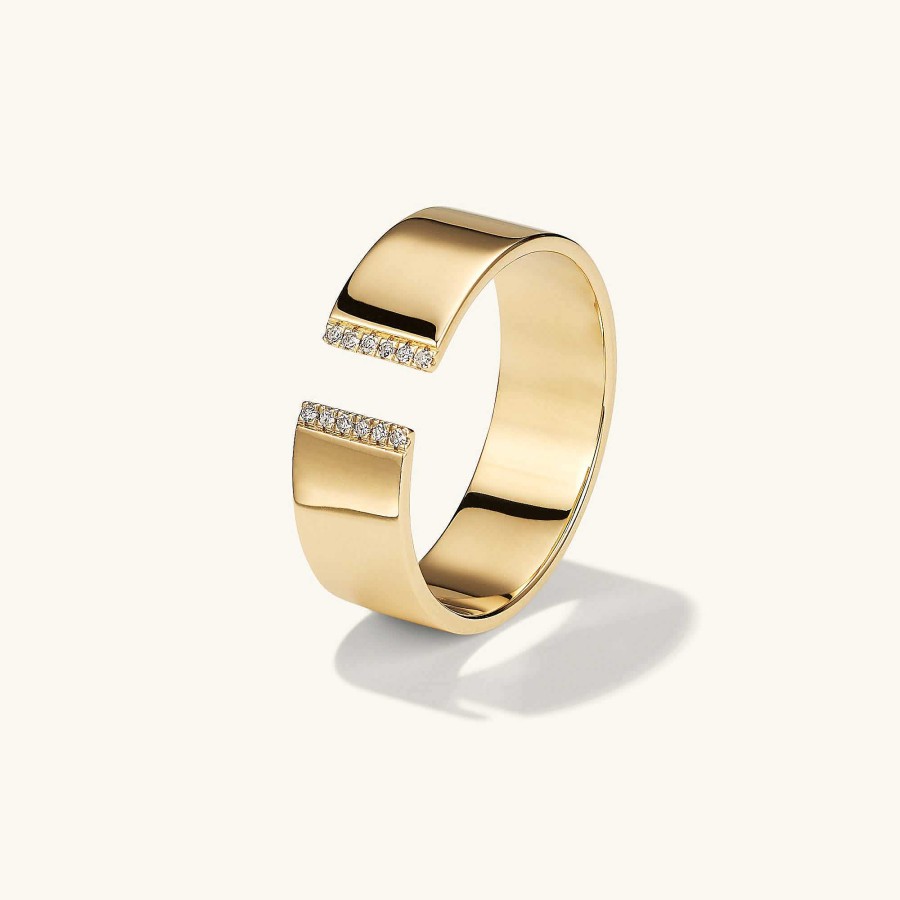 Rings | Mejuri Beam Pav Diamond Open Cigar Band