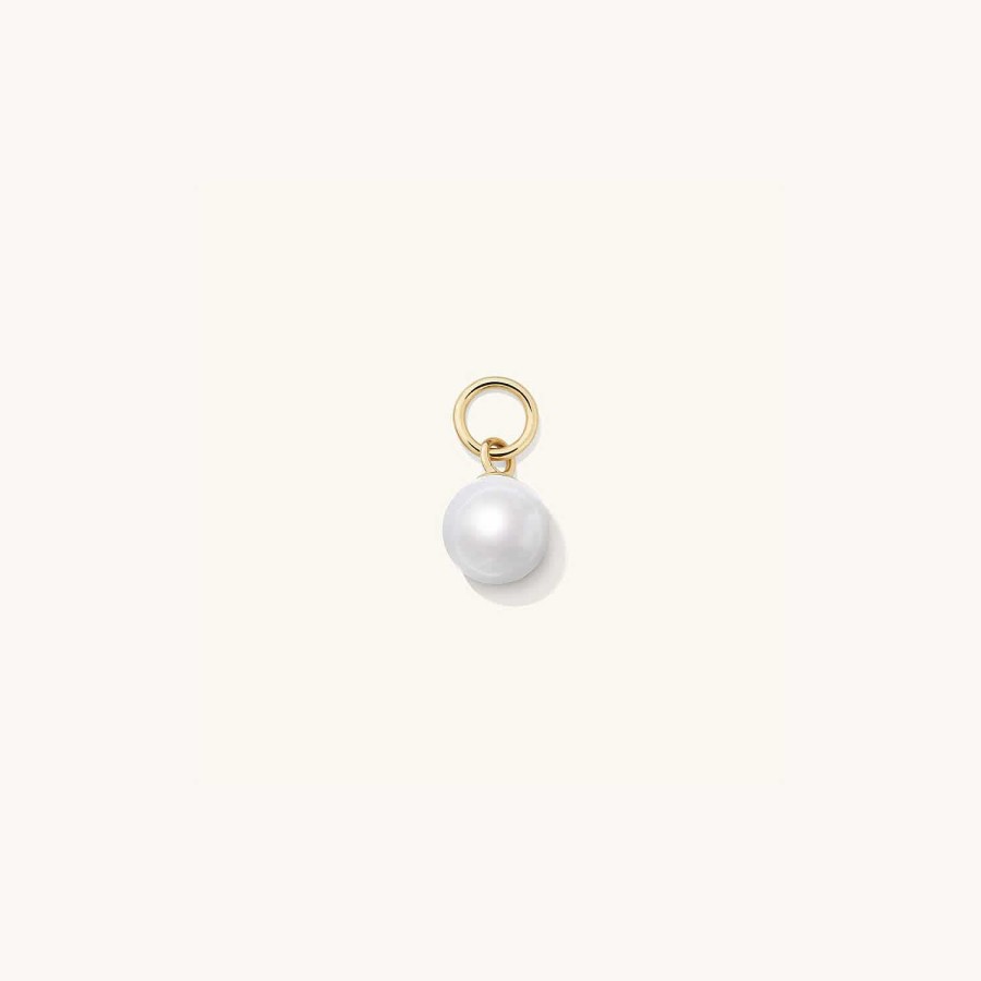 Earrings | Mejuri Single Pearl Hoop Charm