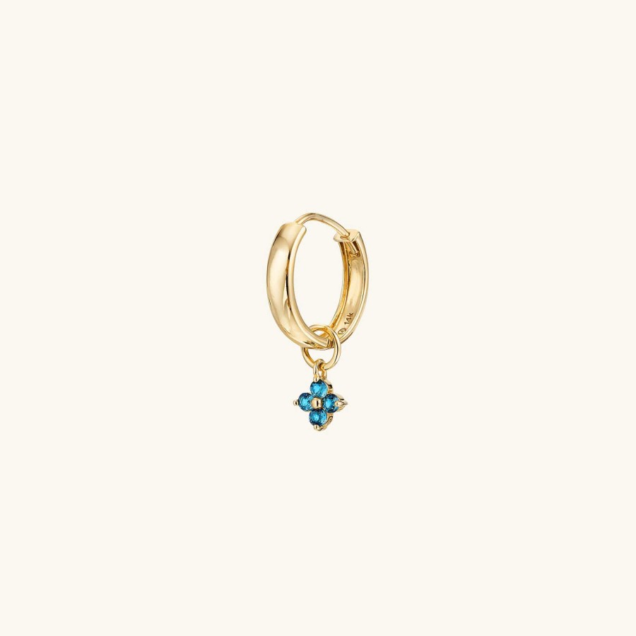 Earrings | Mejuri Single Gemstone Cluster Hoop Charm