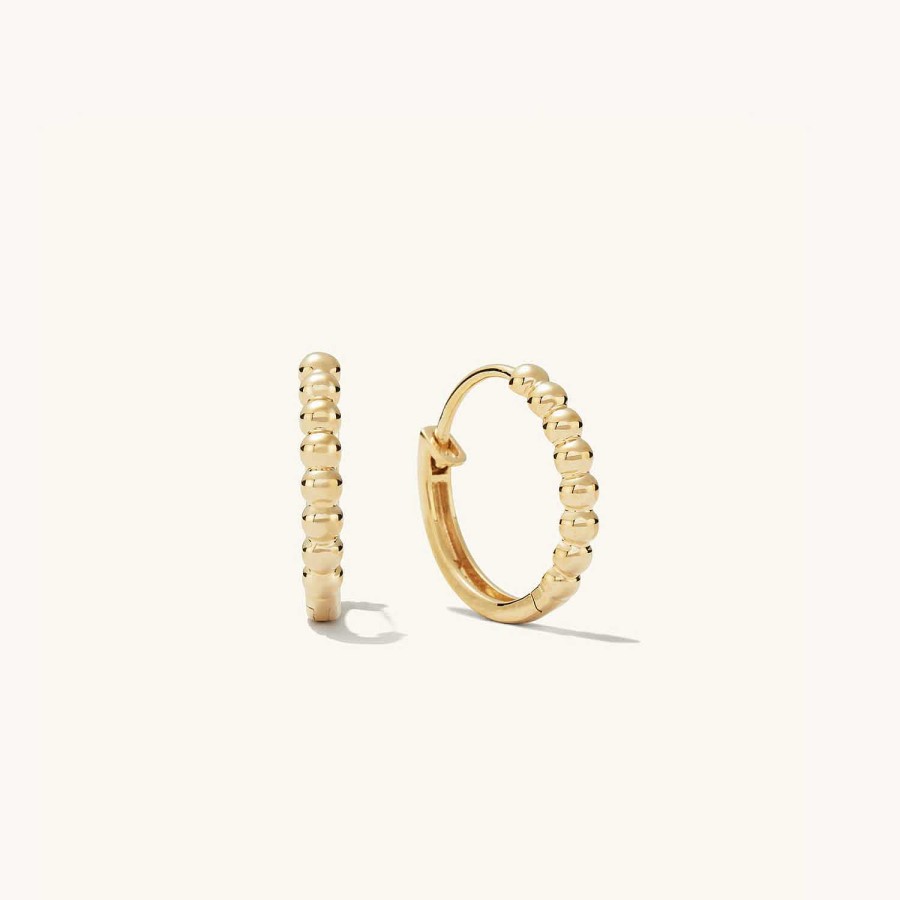 Earrings | Mejuri Beaded Small Hoops