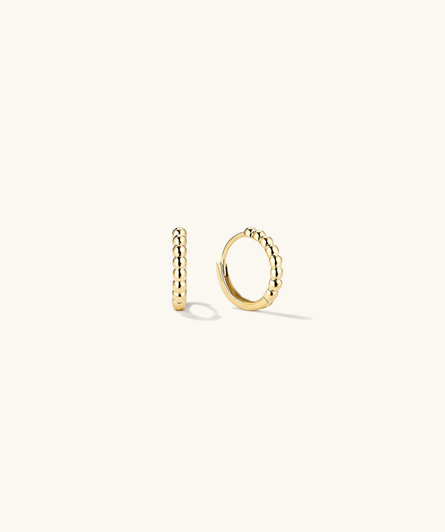 Earrings | Mejuri Beaded Huggie Hoops