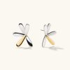 Earrings | Mejuri Pressed Flower Two-Tone Large Stud Earrings