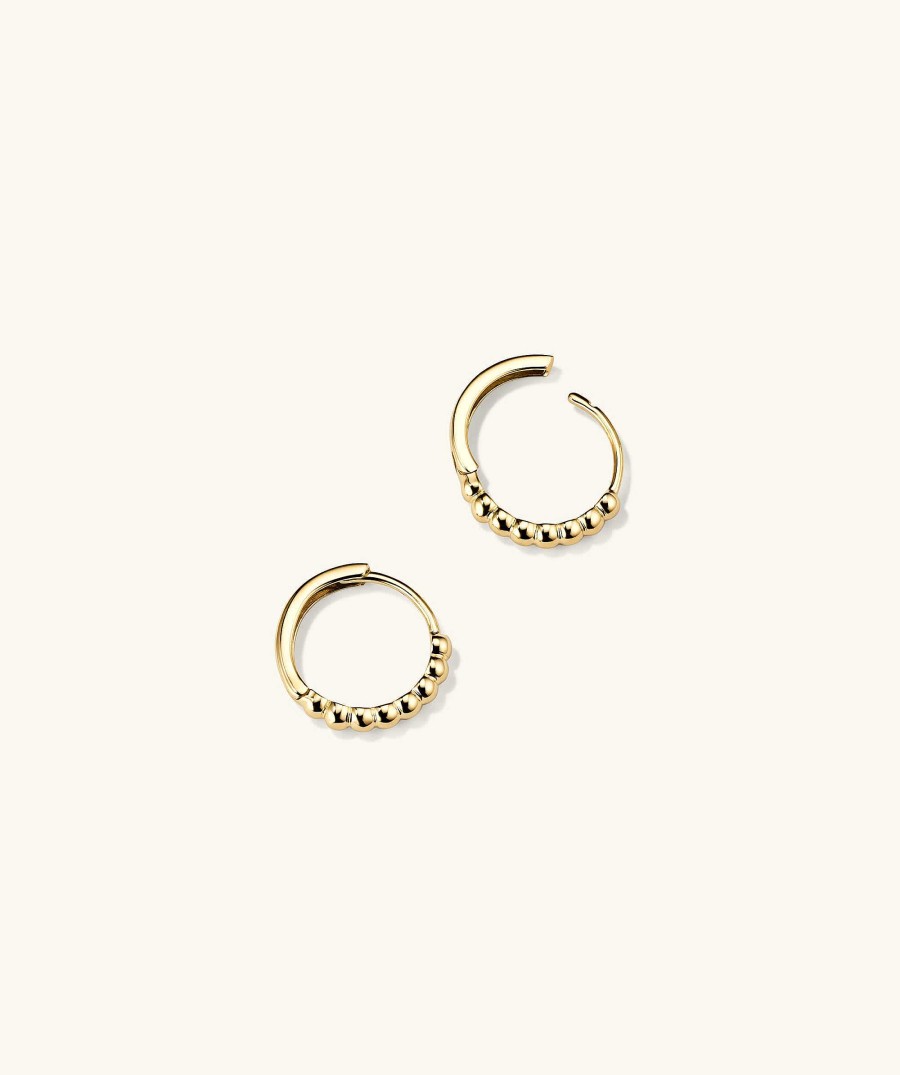 Earrings | Mejuri Beaded Huggie Hoops