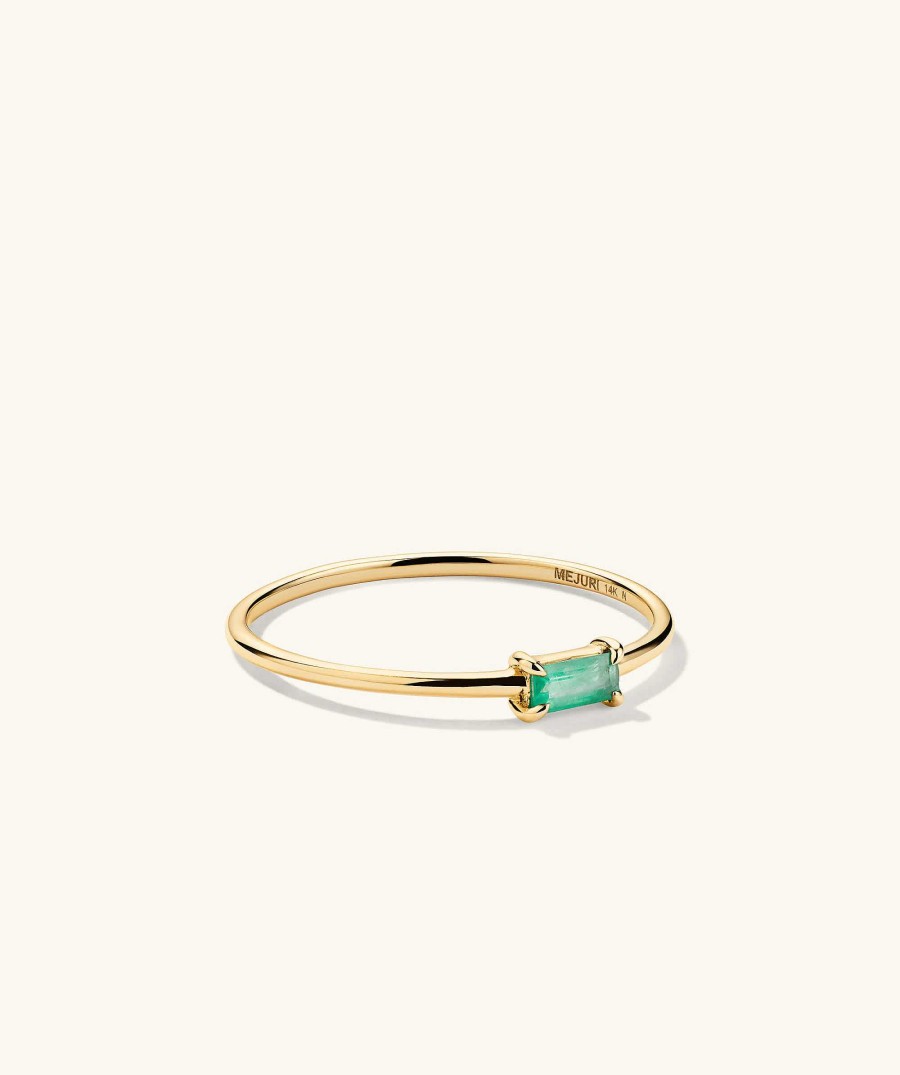 Rings | Mejuri Baguette Emerald Stacker Ring