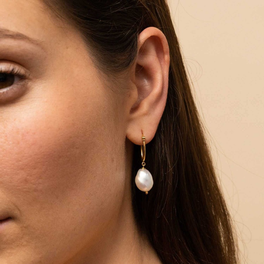 Earrings | Mejuri Organic Pearl Hoops