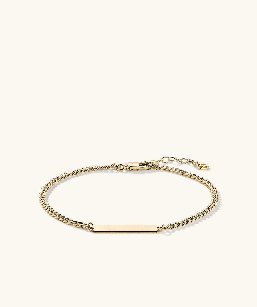 Bracelets | Mejuri Engravable Bar Curb Chain Bracelet