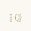 Earrings | Mejuri Bold Pearl Trio Hoop Earrings