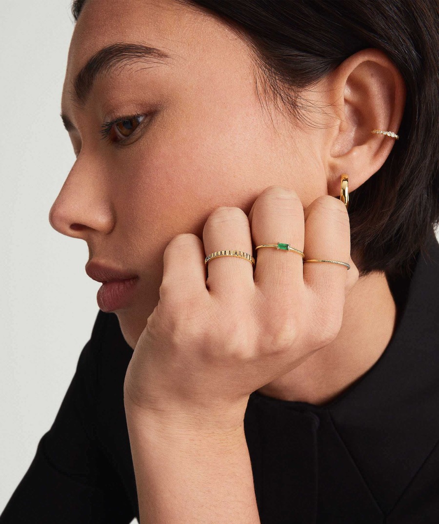 Rings | Mejuri Baguette Emerald Stacker Ring