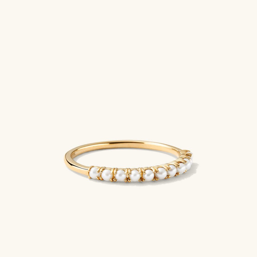 Rings | Mejuri Pearl Half Eternity Ring