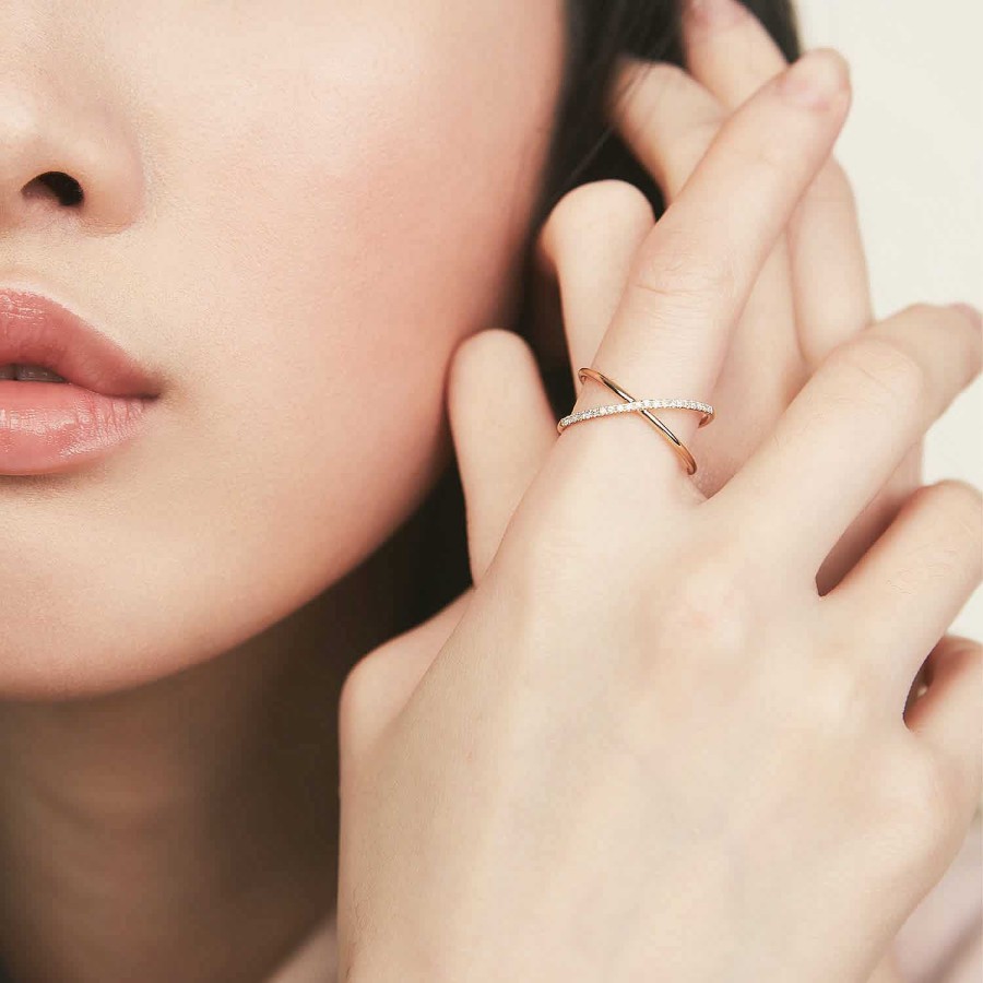 Rings | Mejuri Pav Diamond X Ring