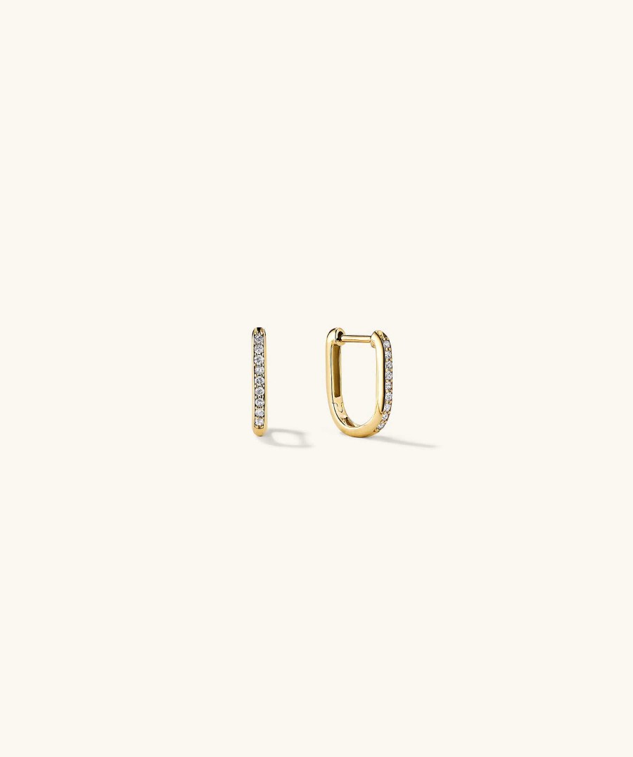 Earrings | Mejuri Pav Diamond Huggie U Hoops