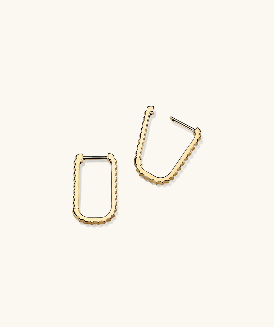 Earrings | Mejuri Pleated Medium U Hoops