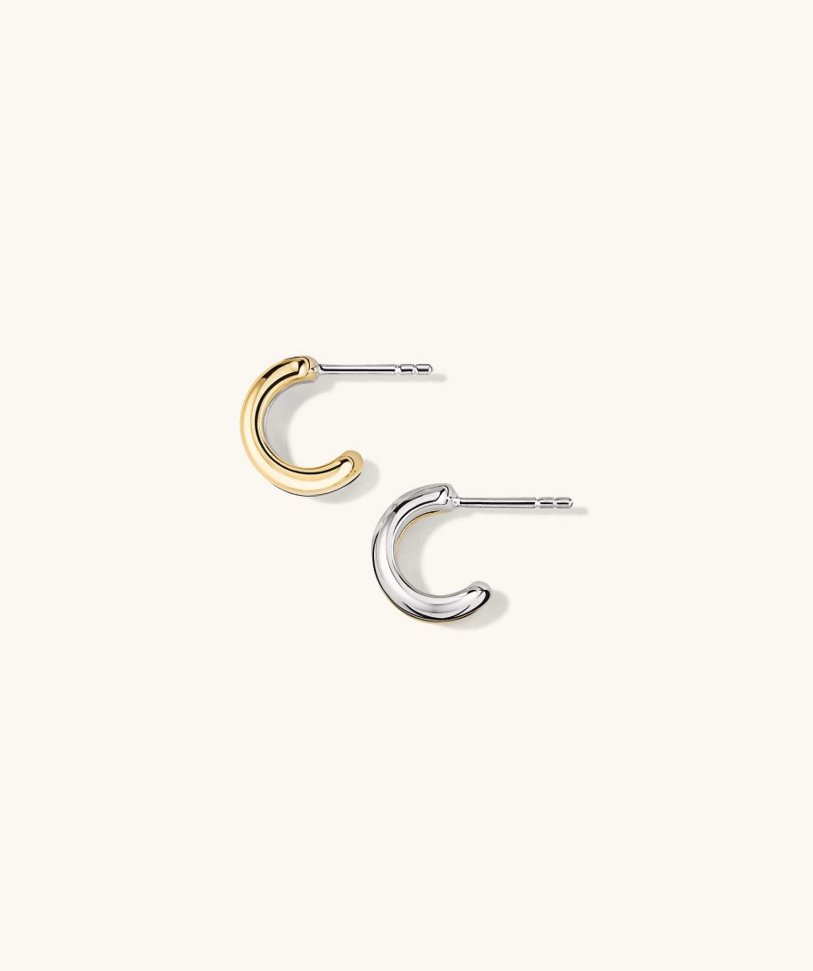 Earrings | Mejuri Duet Mixed Huggie Hoops