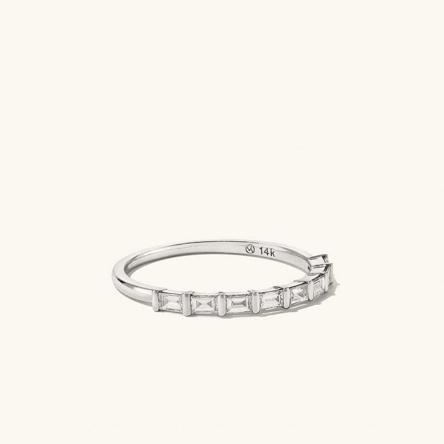 Rings | Mejuri Baguette Diamond Half Eternity Band