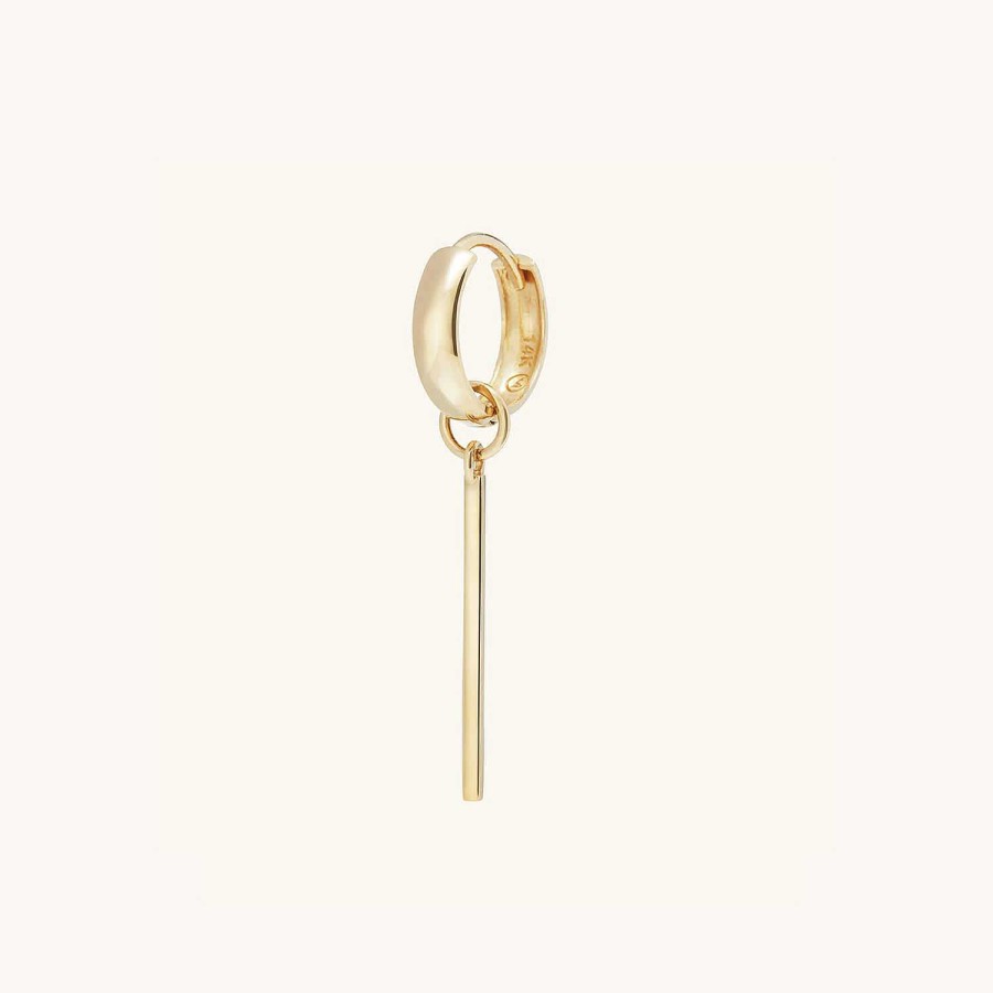 Earrings | Mejuri Single Bar Hoop Charm