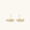 Earrings | Mejuri Mini Pearl Topaz Climber Studs