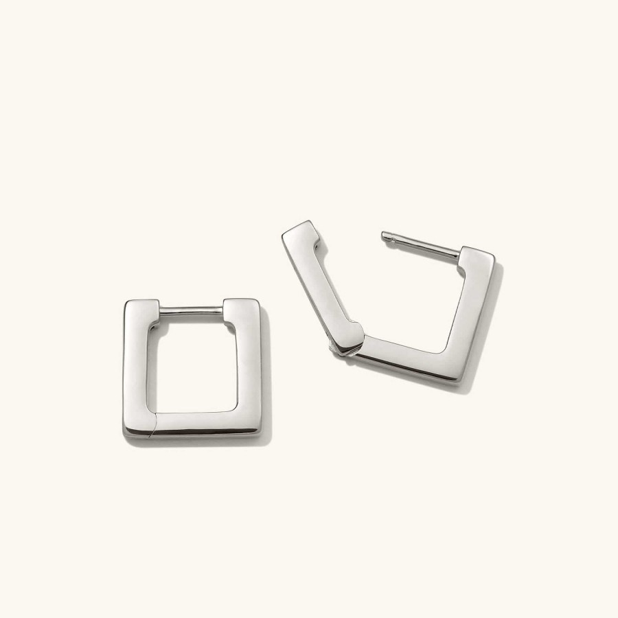 Earrings | Mejuri Block Small Hoops