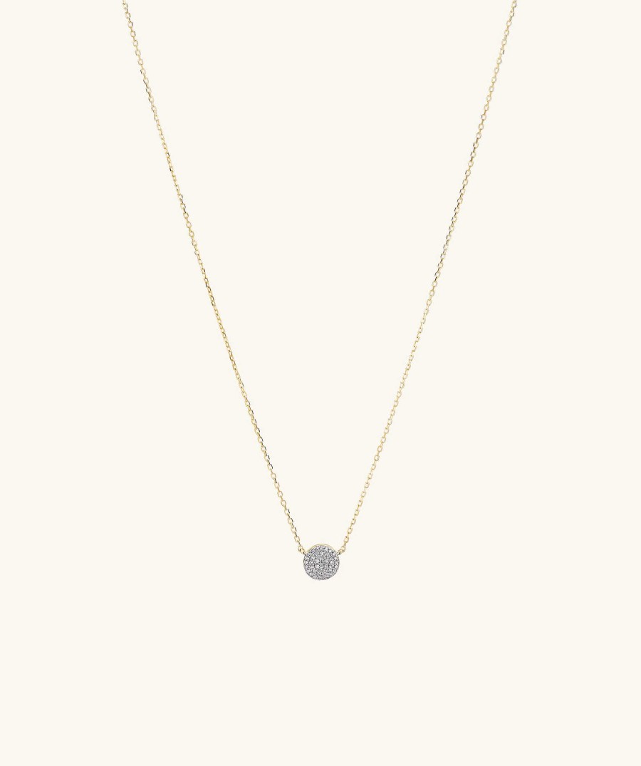 Necklaces | Mejuri Large Pav Diamond Round Necklace