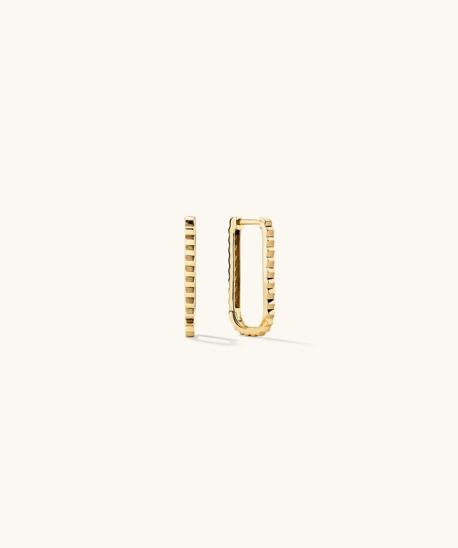 Earrings | Mejuri Pleated Medium U Hoops