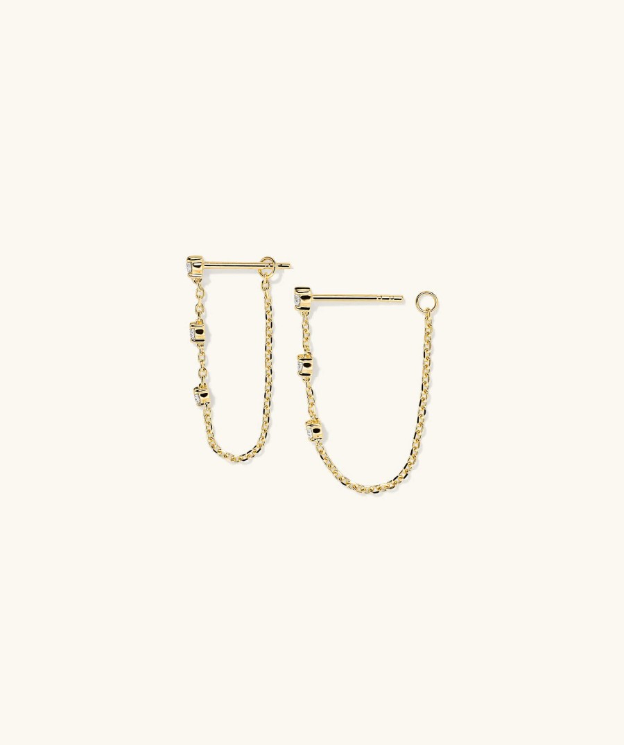 Earrings | Mejuri Mini Diamond Chain Studs