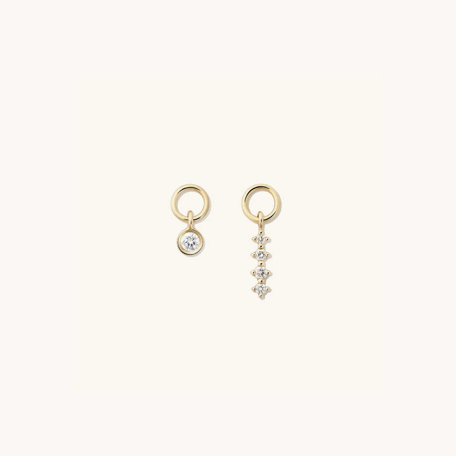 Earrings | Mejuri Single Mini Gemstone Hoop Charm