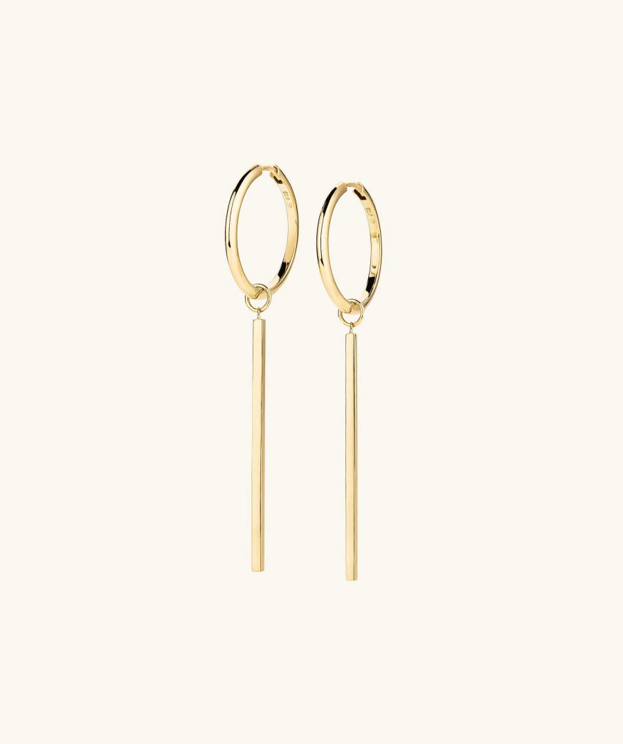 Earrings | Mejuri Xl Bar Hoop Charms