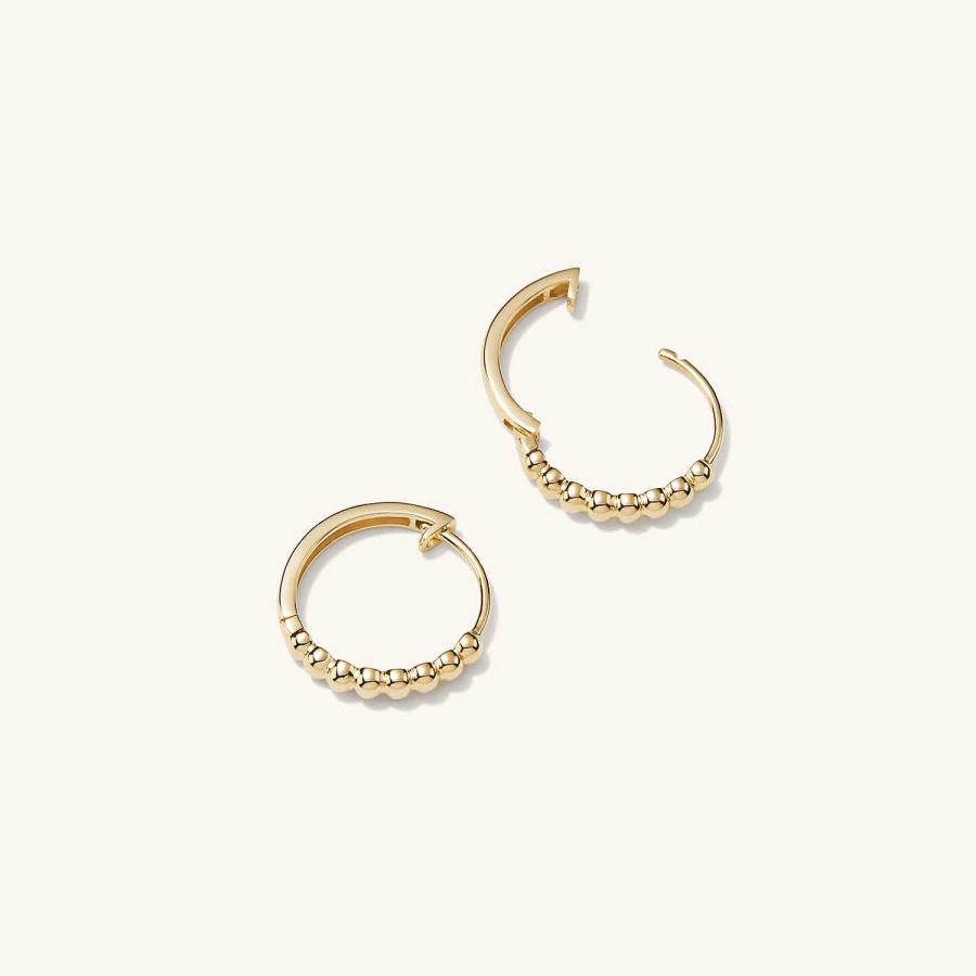 Earrings | Mejuri Beaded Small Hoops