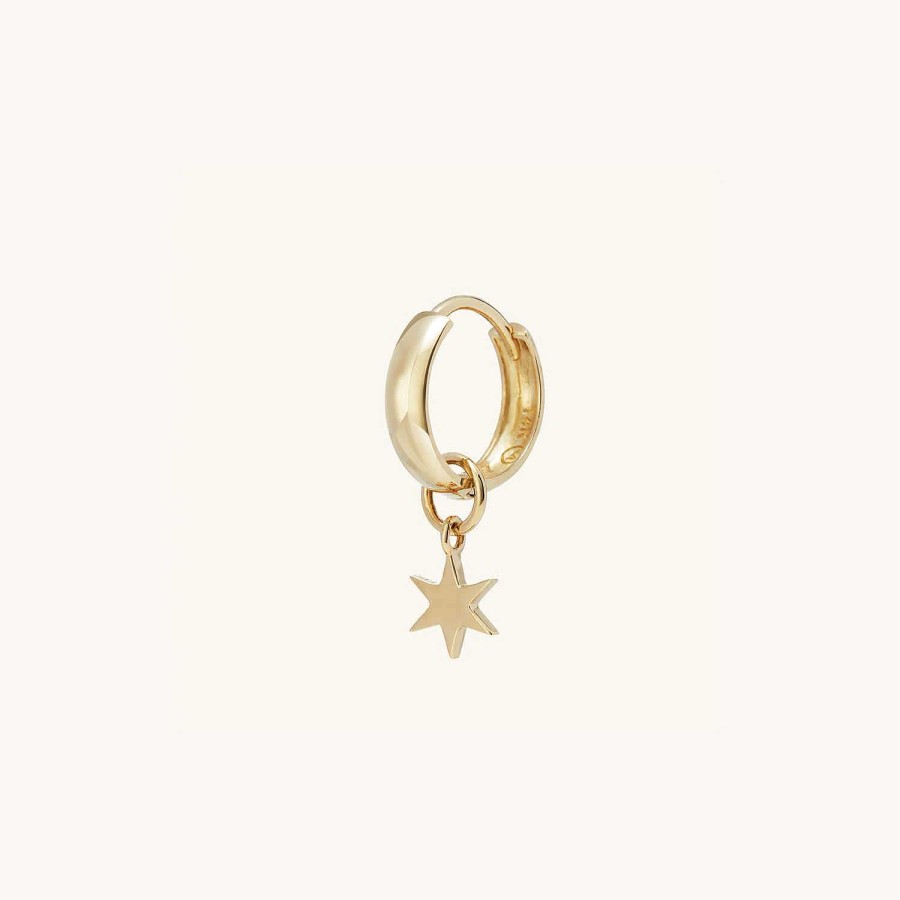 Earrings | Mejuri Single Star Hoop Charm