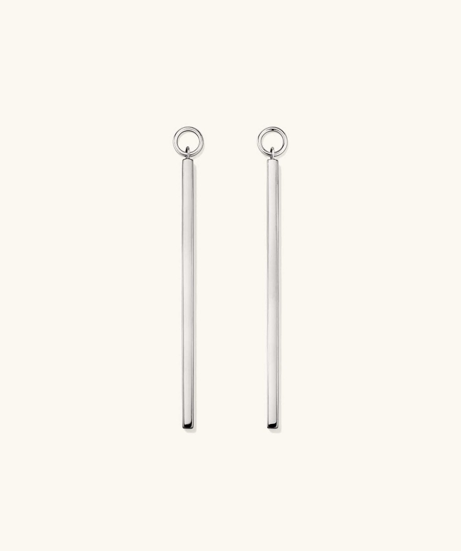 Earrings | Mejuri Xl Bar Hoop Charms