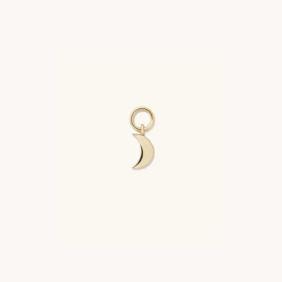 Earrings | Mejuri Single Moon Hoop Charm