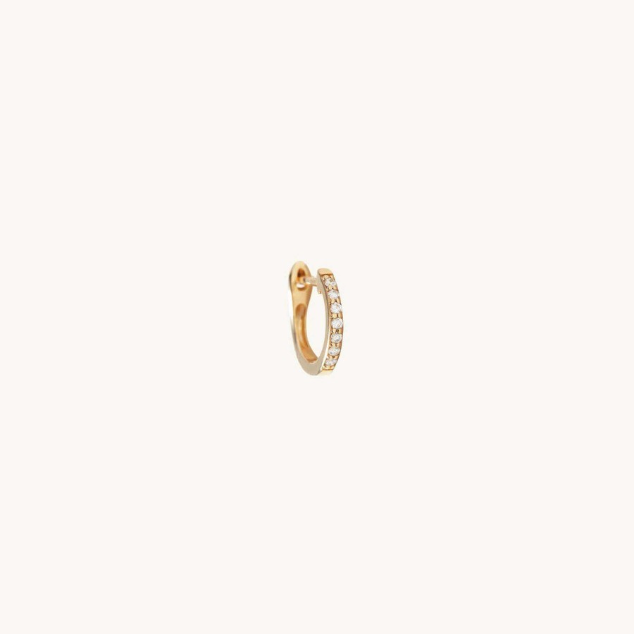 Earrings | Mejuri Single Diamonds Line Mini Hoop