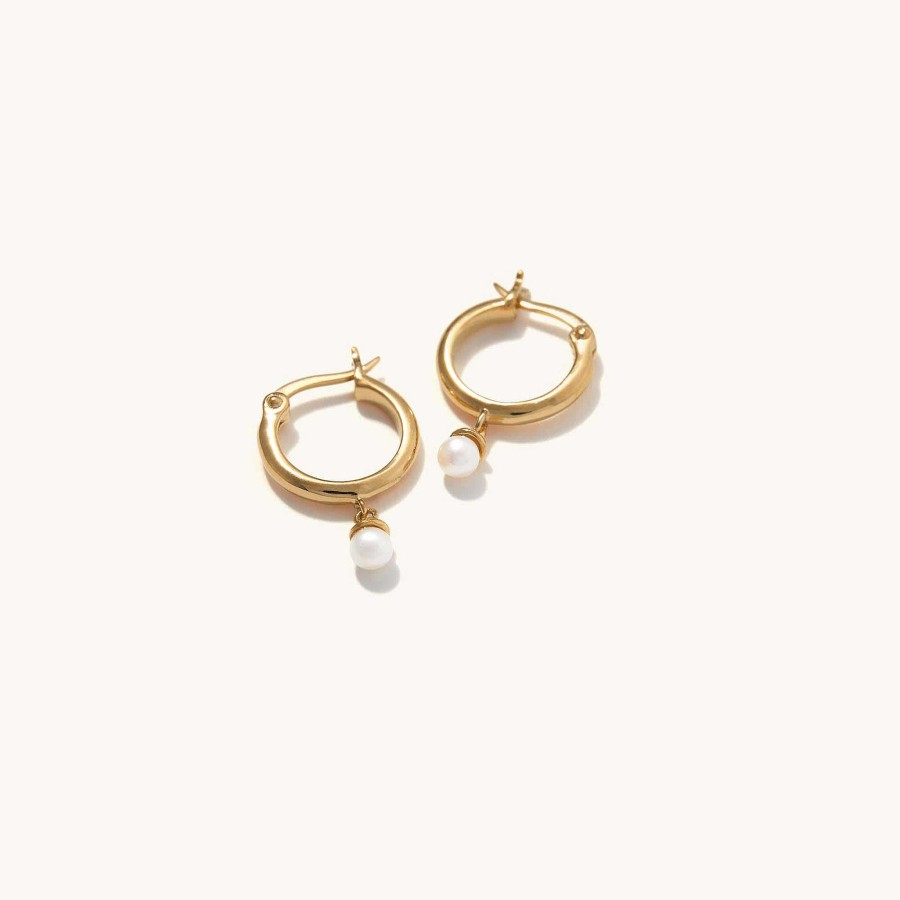 Earrings | Mejuri Pearl Hoops