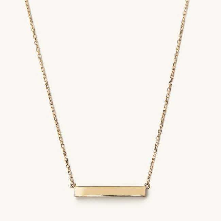 Necklaces | Mejuri Horizontal Engravable Bar Necklace