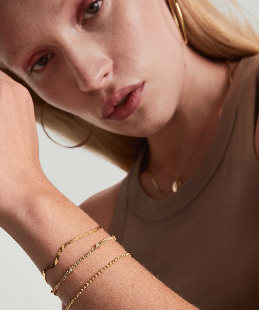 Bracelets | Mejuri Angled Gemstone Curb Chain Bracelet