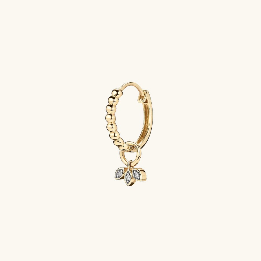 Earrings | Mejuri Single Triple Marquise Diamond Hoop Charm