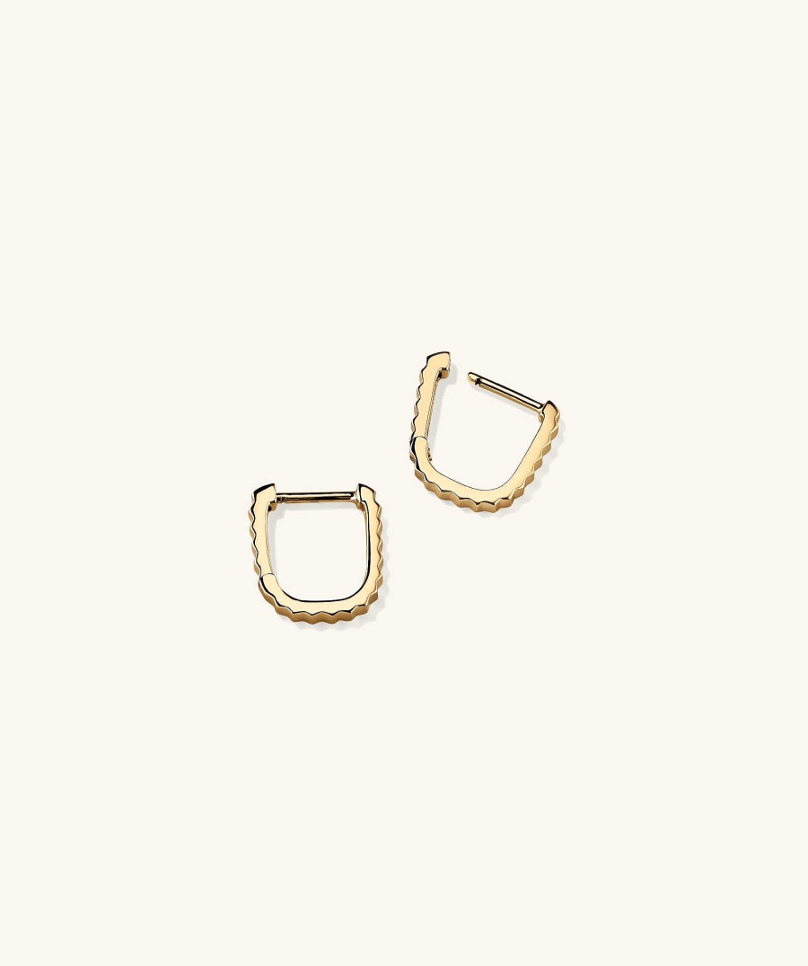 Earrings | Mejuri Pleated Huggie U Hoops