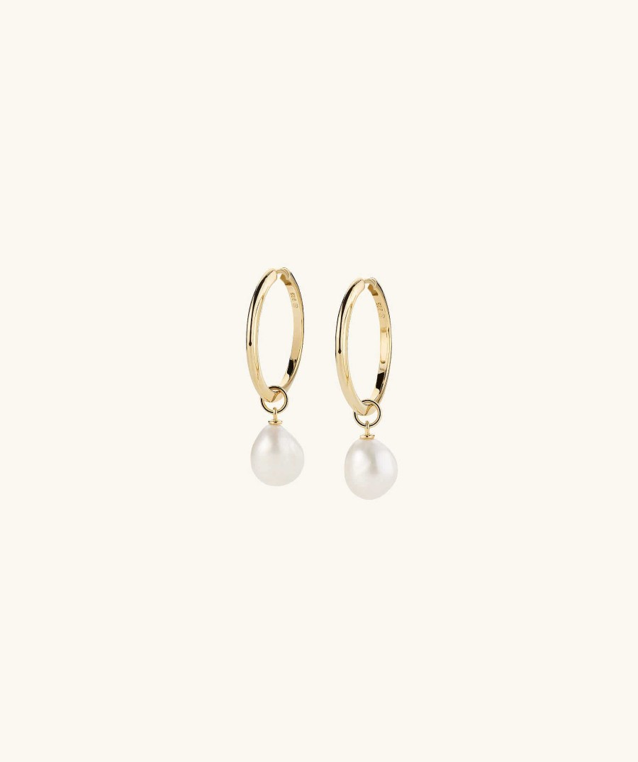 Earrings | Mejuri Organic Pearl Hoop Charms