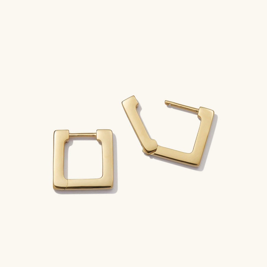 Earrings | Mejuri Block Small Hoops