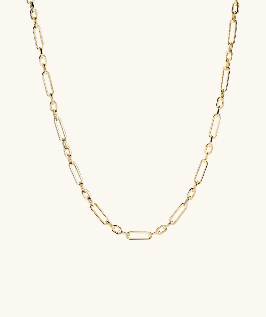 Necklaces | Mejuri Triple Link Paperclip Chain Charm Necklace