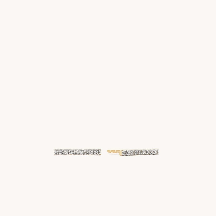 Earrings | Mejuri Pav Diamonds Long Bar Studs