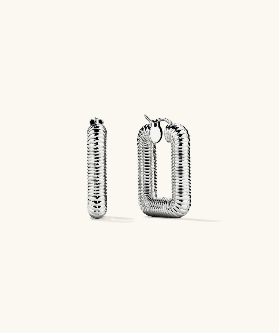 Earrings | Mejuri Ribbed Oversized Hoops