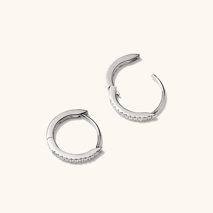 Earrings | Mejuri Pav Diamond Huggie Hoops