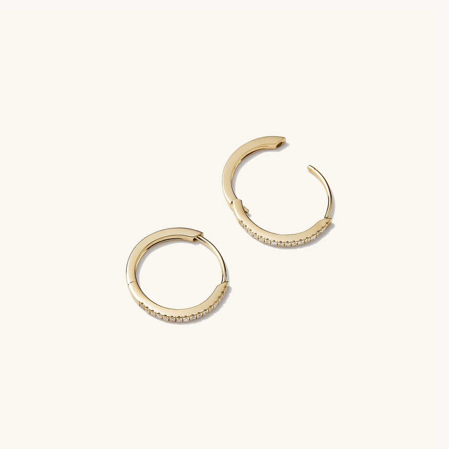 Earrings | Mejuri Pav Diamond Small Hoops