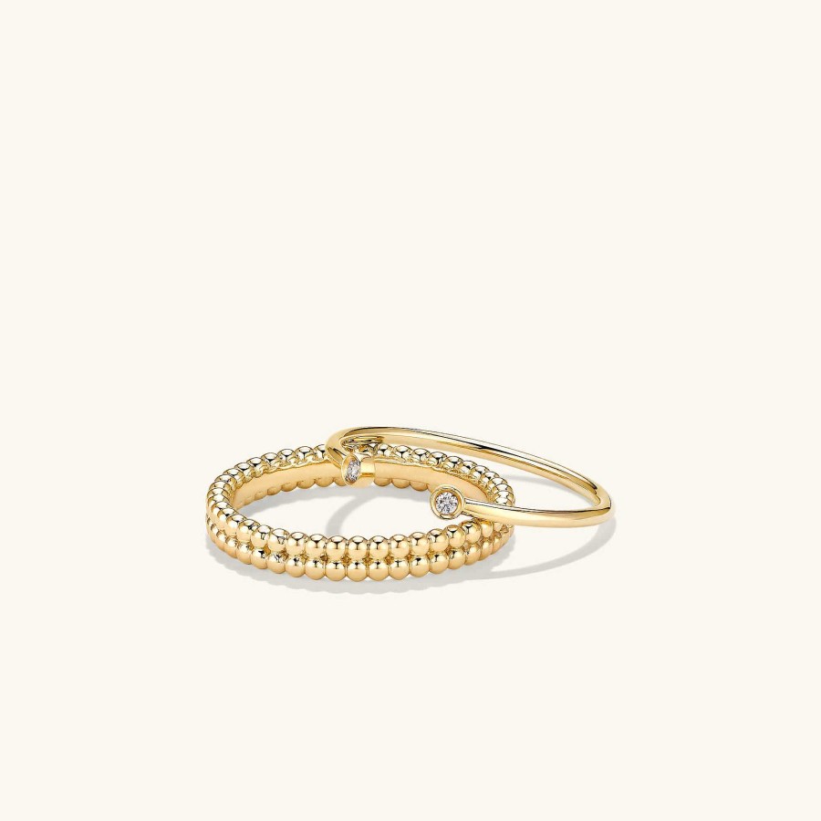 Rings | Mejuri Duo Beaded Stacker Ring