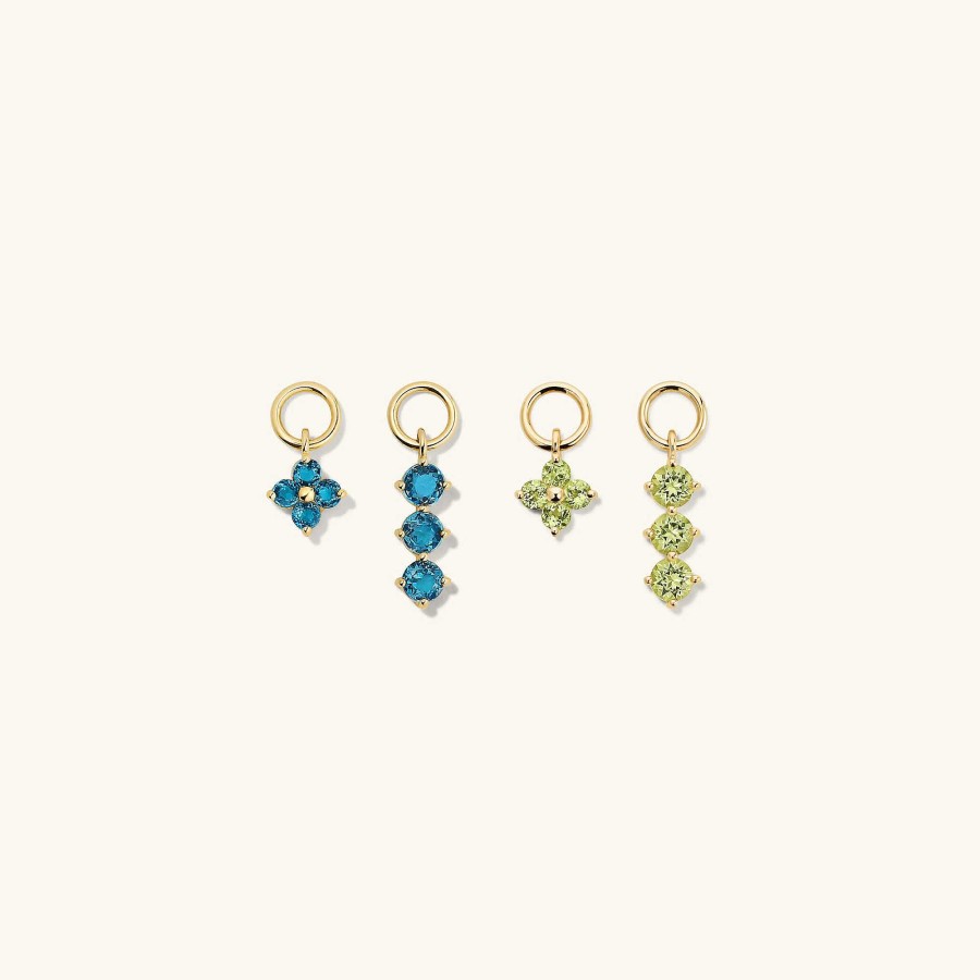 Earrings | Mejuri Single Gemstone Cluster Hoop Charm