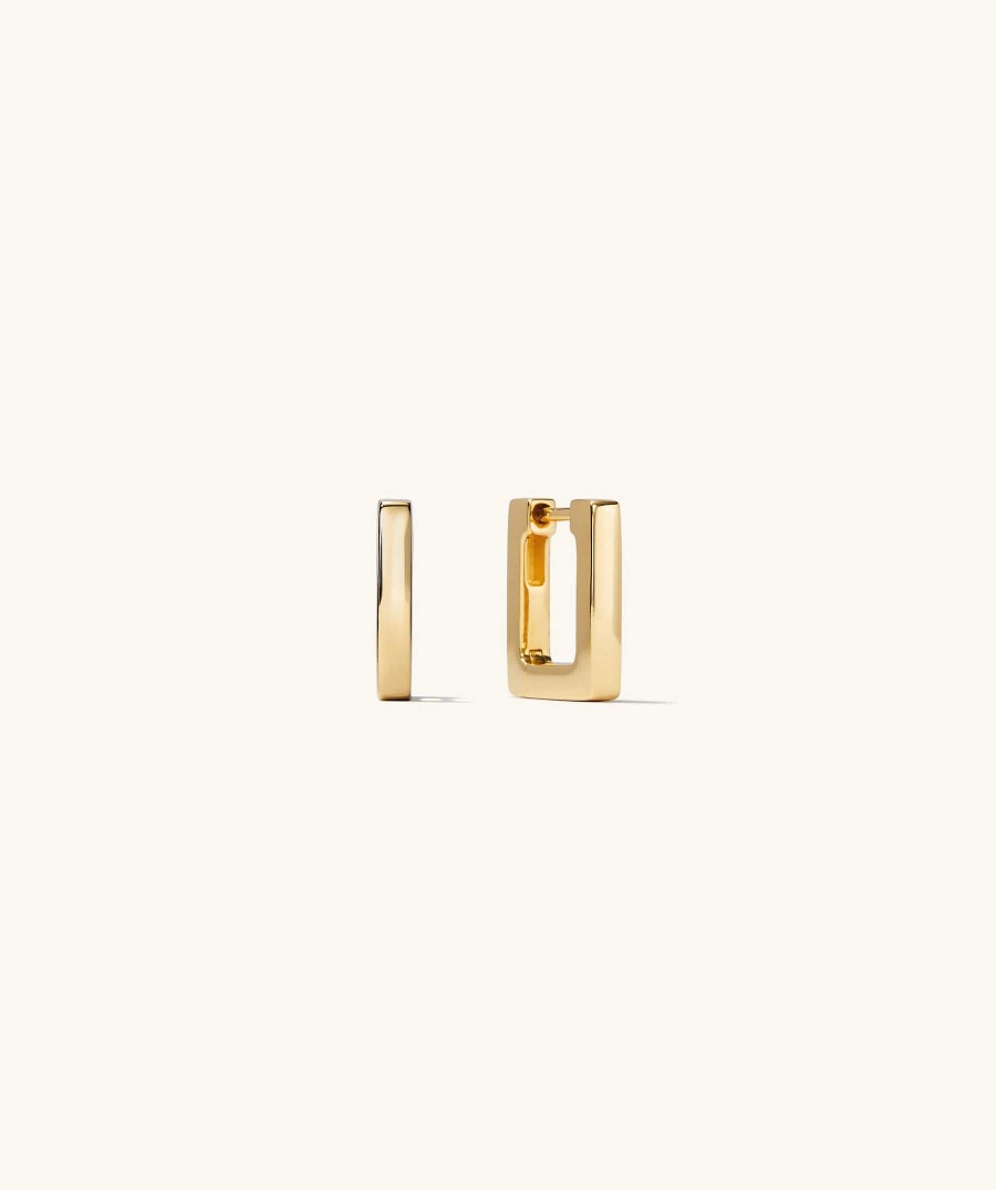 Earrings | Mejuri Block Small Hoops